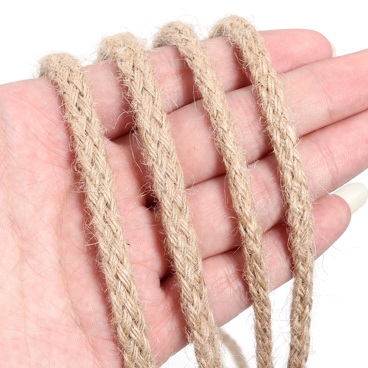 10yards/pack Wide 6-8mm Natural Jute Rope Cord String Twine Burlap Ribbon Crafts Sewing DIY Jute Hemp Party Decoration Wholesale