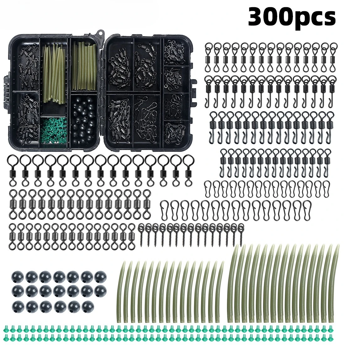 

300 pieces European fishing library European carp fishing accessories set hose bean stop ring fishing gear