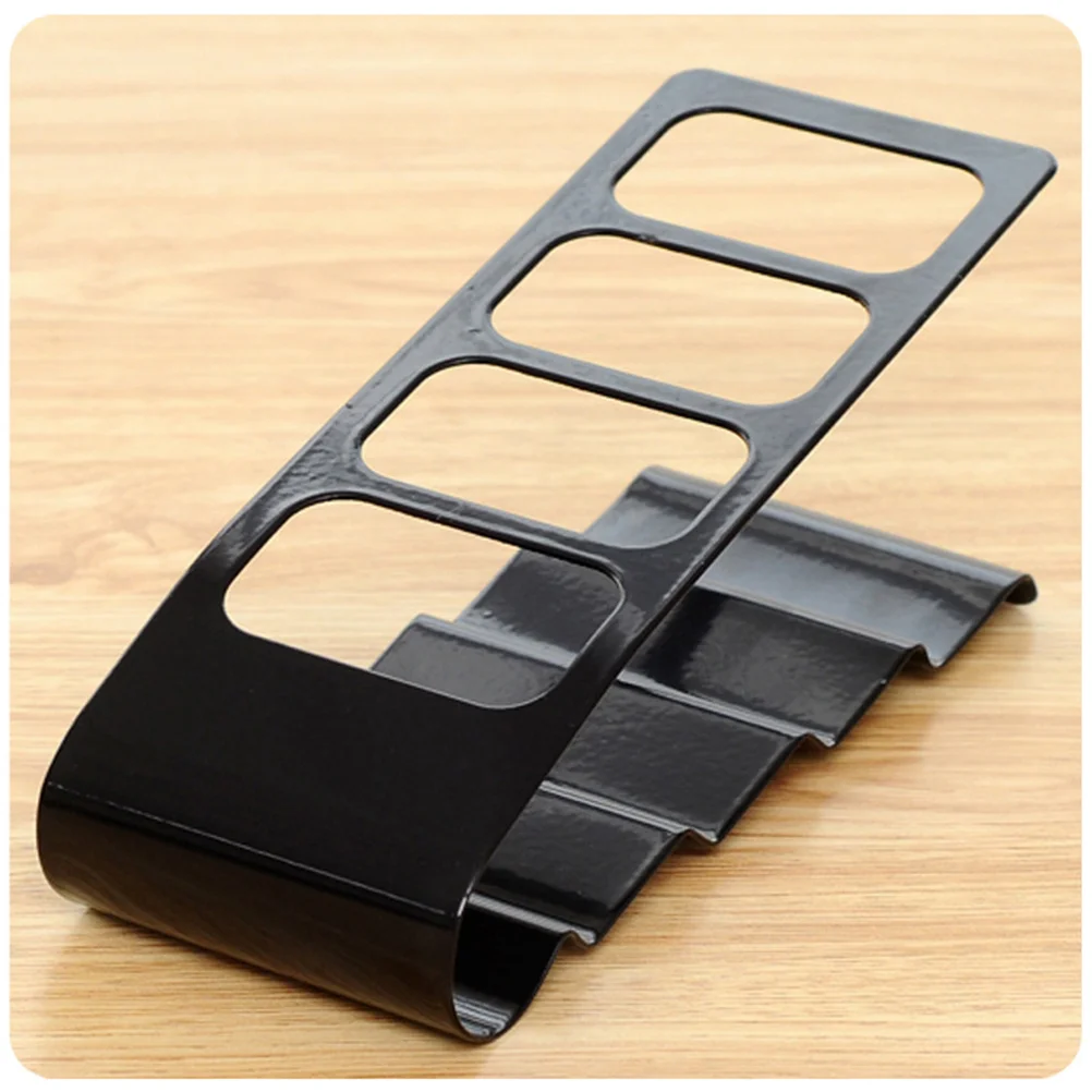 

Remote Control Holder Stand For Air Conditioner Storage Organizer Black Metal Anti-Slip Base Living Room Decor Phone Holder