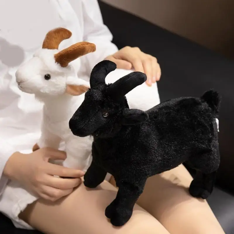 Śliczne piękne kozy pluszaki słodka kojąca lalka miękka wygodna koza lalka wczesna edukacja zabawka dla małych dzieci A2UB