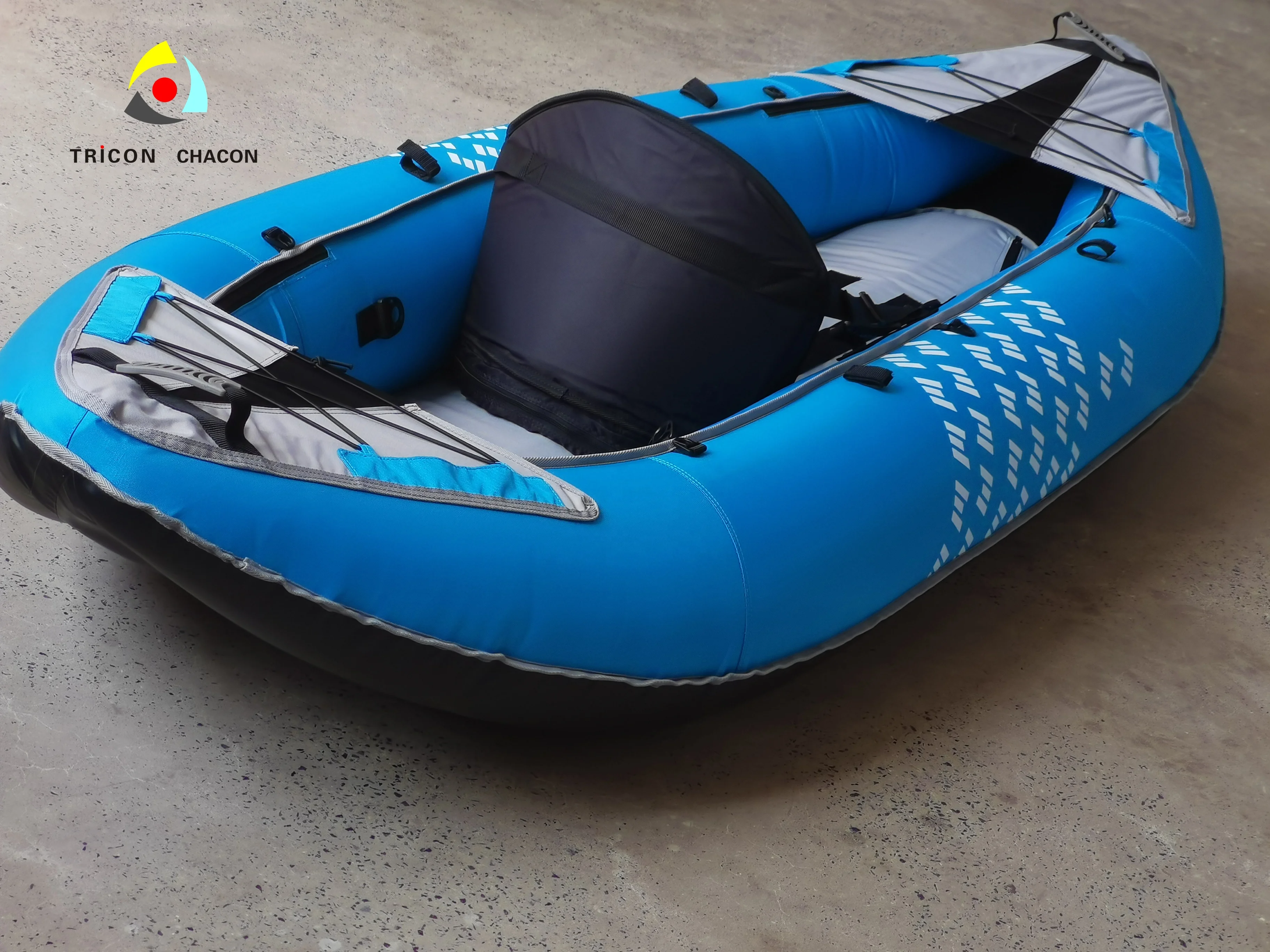 المحمولة الأزرق 2 شخص PVC نفخ قوارب الكاياك مع ضمان الجودة دائم البحر كاياك الصيد المجاذيف بحيرة نهر الرياضة