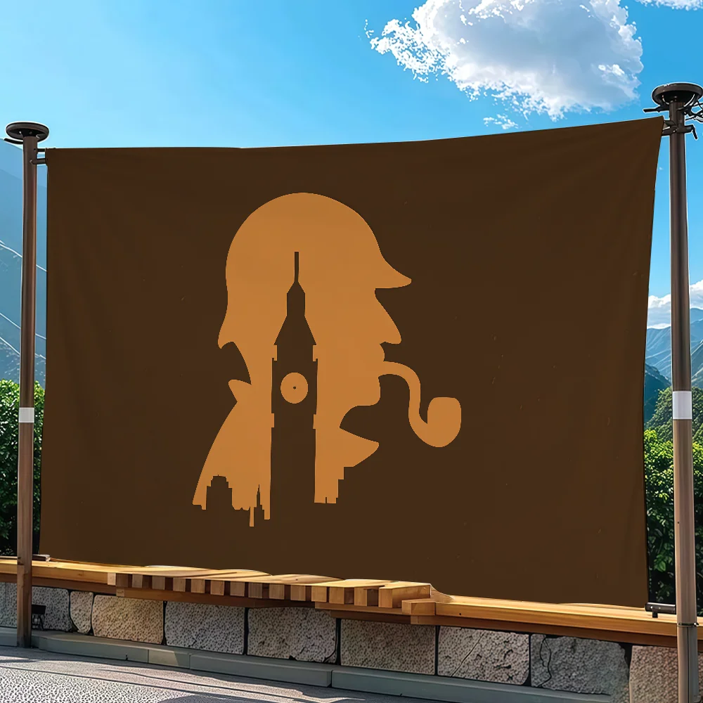 TV S-Sherlock H-Holmes Flag Tapestry Outdoor Party Bedroom Living Room Dormitory Decorative Themed Wall Hanging Banner Gift