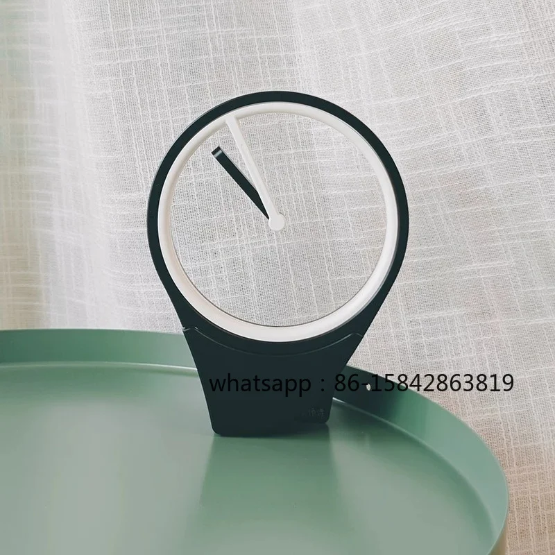 Floating Clock, No Dial, Stylish and Simple Atmosphere, Black Technology Desktop Office Clock Ornament