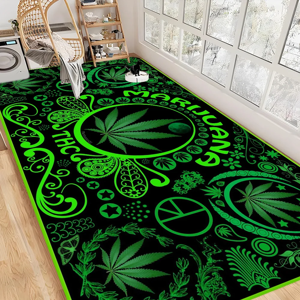 Funny Smoking Weed 420 Floor Mat Retro Multiple Choice Living Room Kitchen Rug Non-Slip Modern Home Decor