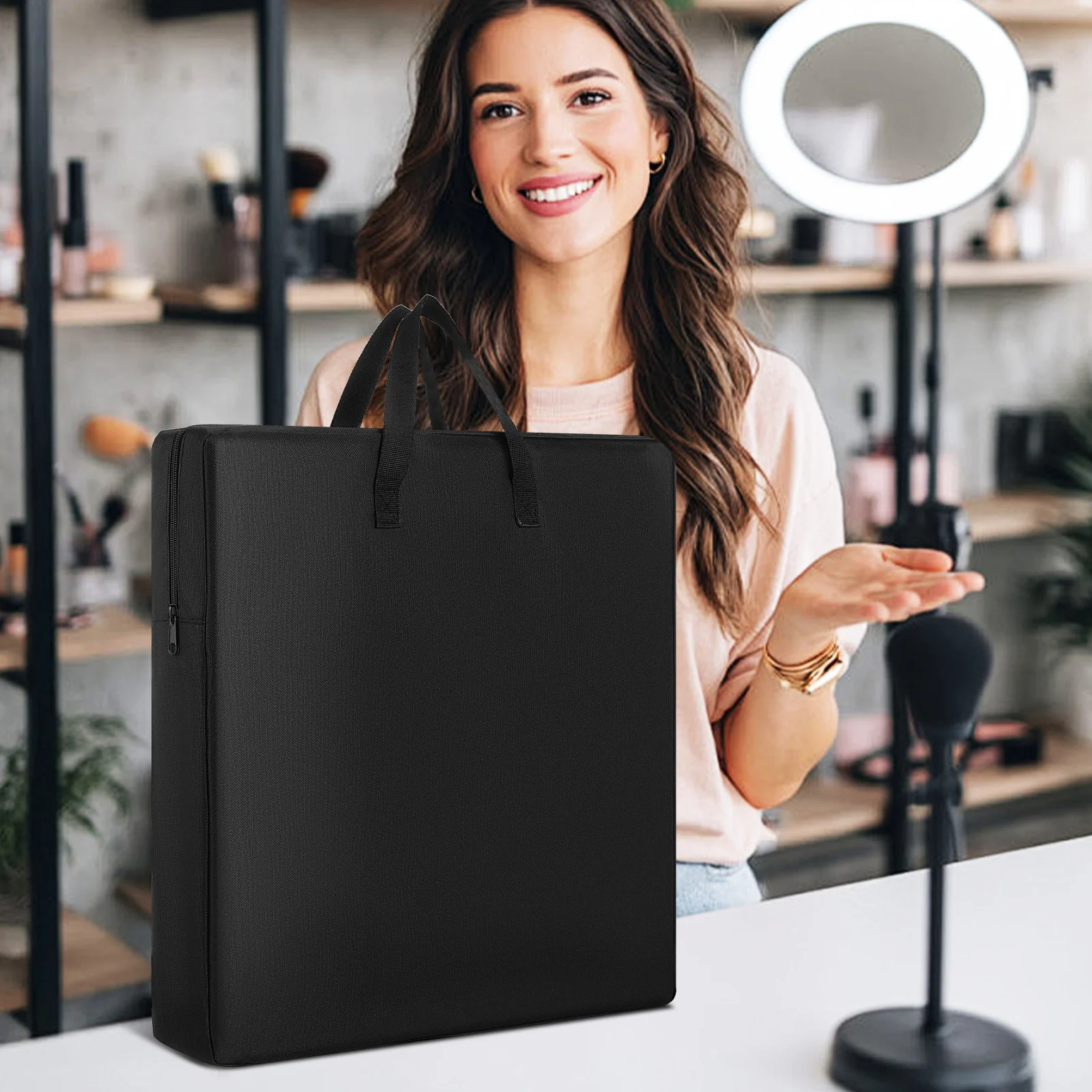 

Portable Ring Light Storage Bag 18-Inch Protective Carry Case Zipper Photography Lighting Storage Ring Light Handbag