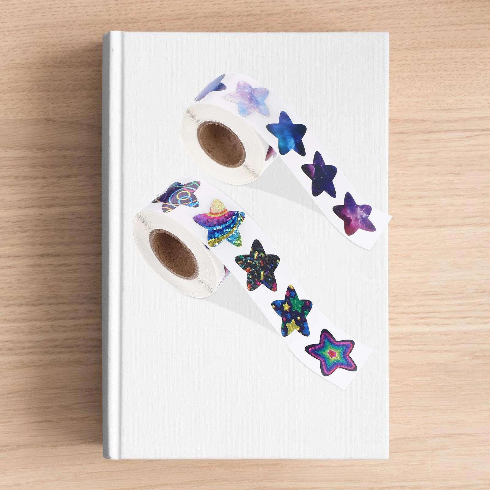

3 Rolls Pentagram Shaped Reward Stickers Decorative Star Prints Stationery Labels For Classroom Kindergarten Office Art Craft