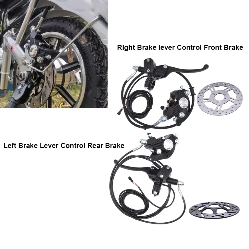 

For 14 inch Wheel Disc Rotor Brake Pump Lever Caliper Motorcycle Front Rear Hydraulic Disc brake Set E-Bike Dirtbike Pit Bike