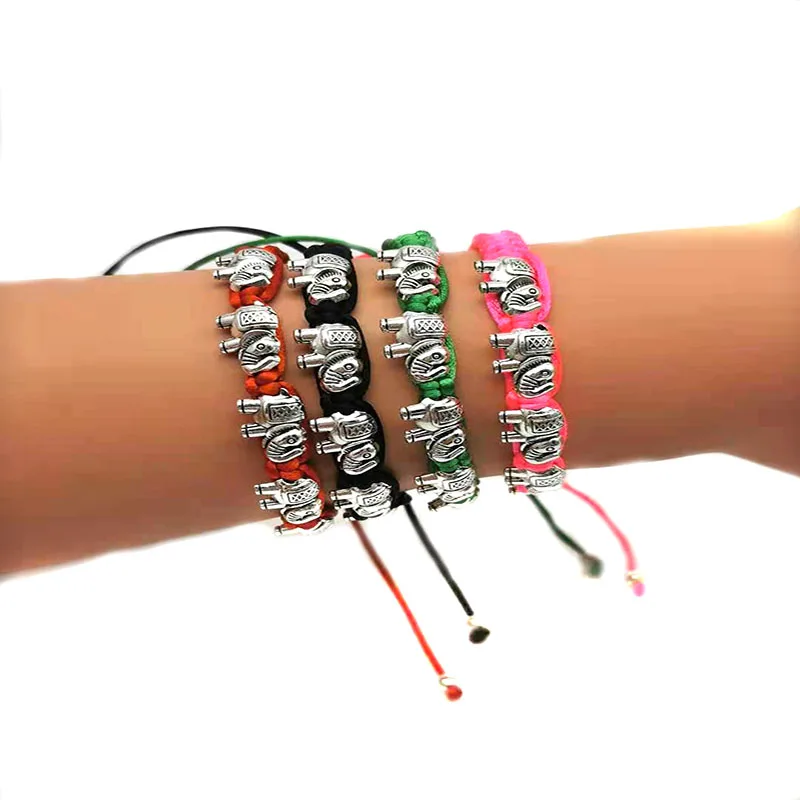 12Pcs Five Woven Elephant Bracelets