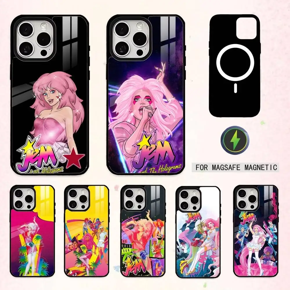 

Jem A-And M-Musical The Holograms Phone Case For iPhone17,16,15,14,13,12,11 Plus,Pro Max Magnetic For Magsafe Wireless Charging