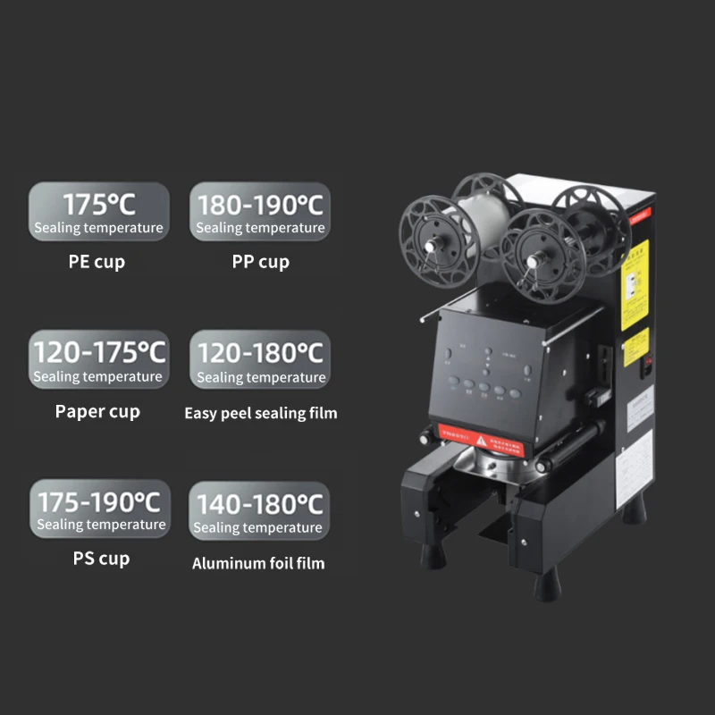 Fully Automatic Sealing Machine for Paper and Plastic Cups Commercial 90/95 Caliber Bubble Milk Tea Beverage Sealing Machine