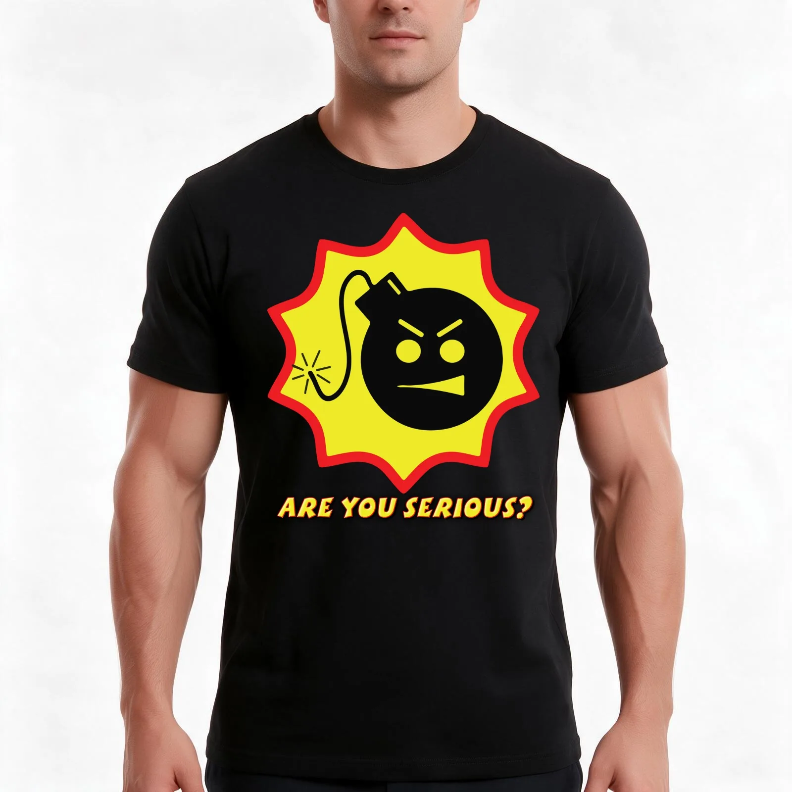 Are you Serious? T-Shirt Summer Casual Cotton Tee Oversized Streetwear Tops Vintage Graphic Print Loose Fit Short Sleeve