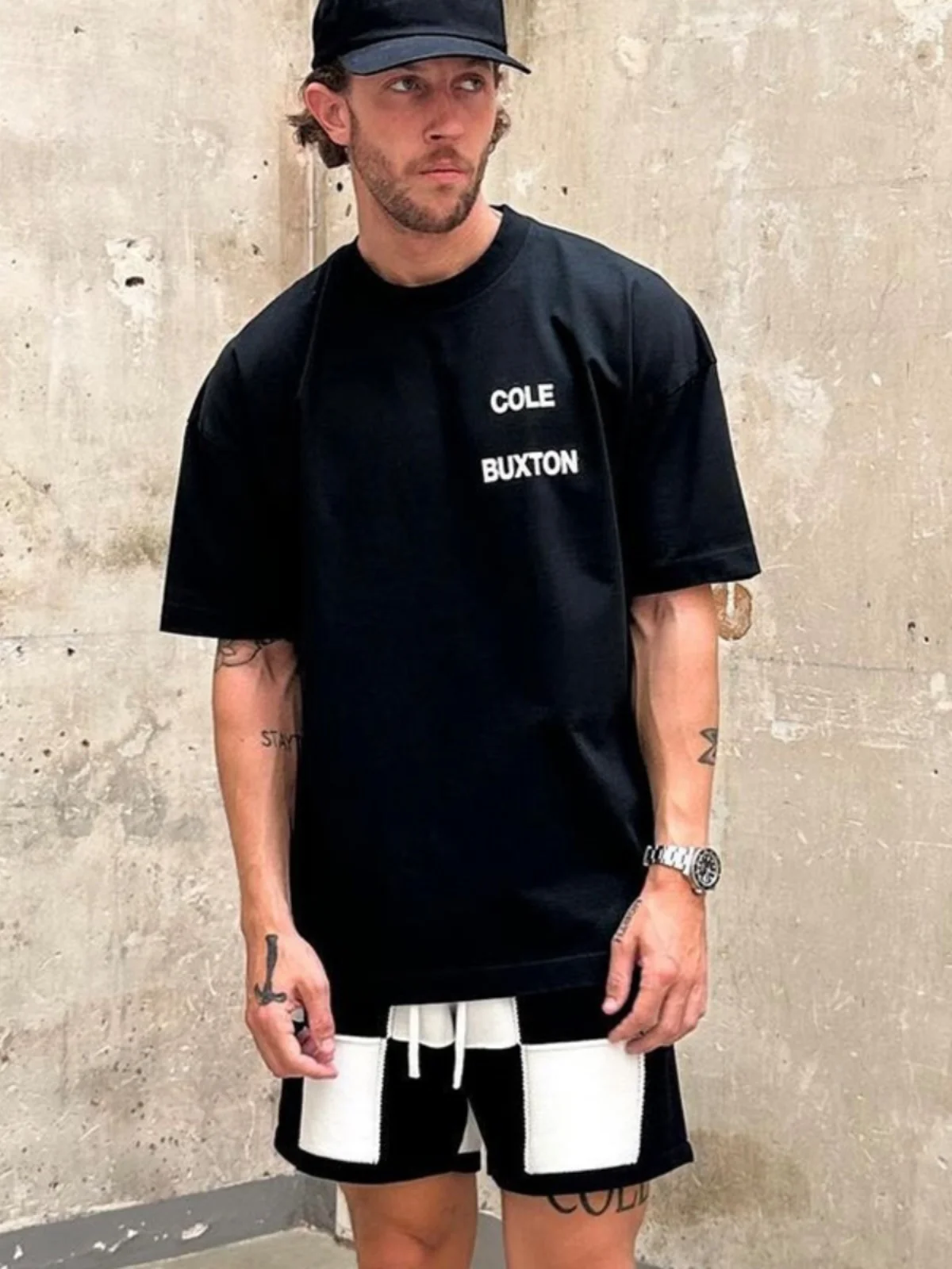 

Мужская хлопковая футболка Cole Buxton свободного кроя с коротким рукавом, с буквенным принтом, в стиле High Street, белая, летняя, повседневная, модная