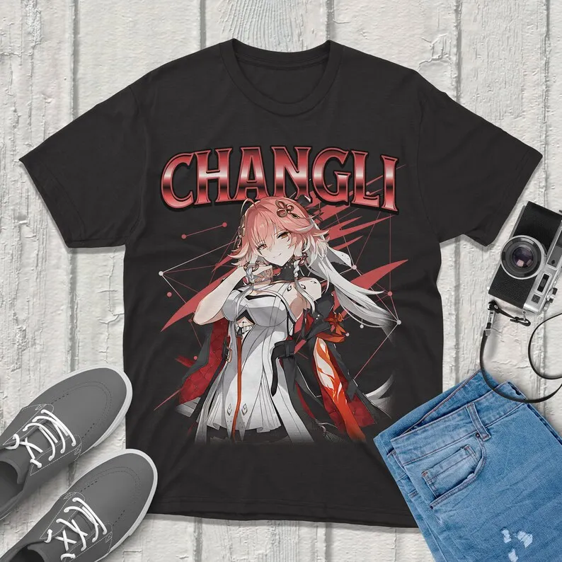 

Changli Wuthering Waves Shirt Vintage Streetwear Unique Artistic Design Featuring Your Favorite Characters! Perfect for Gamers