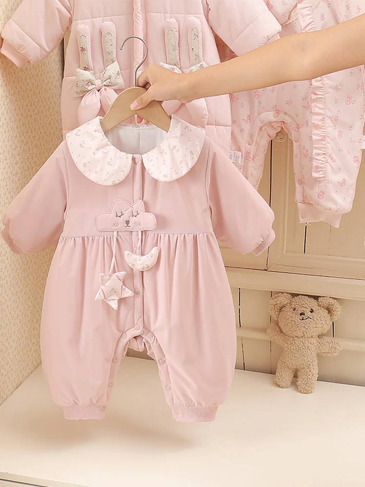

Thiened Cotton Rer Winter Clothes for Baby Girls Fce Lined Princ Sle Cute Cling Suit Chinese Brand