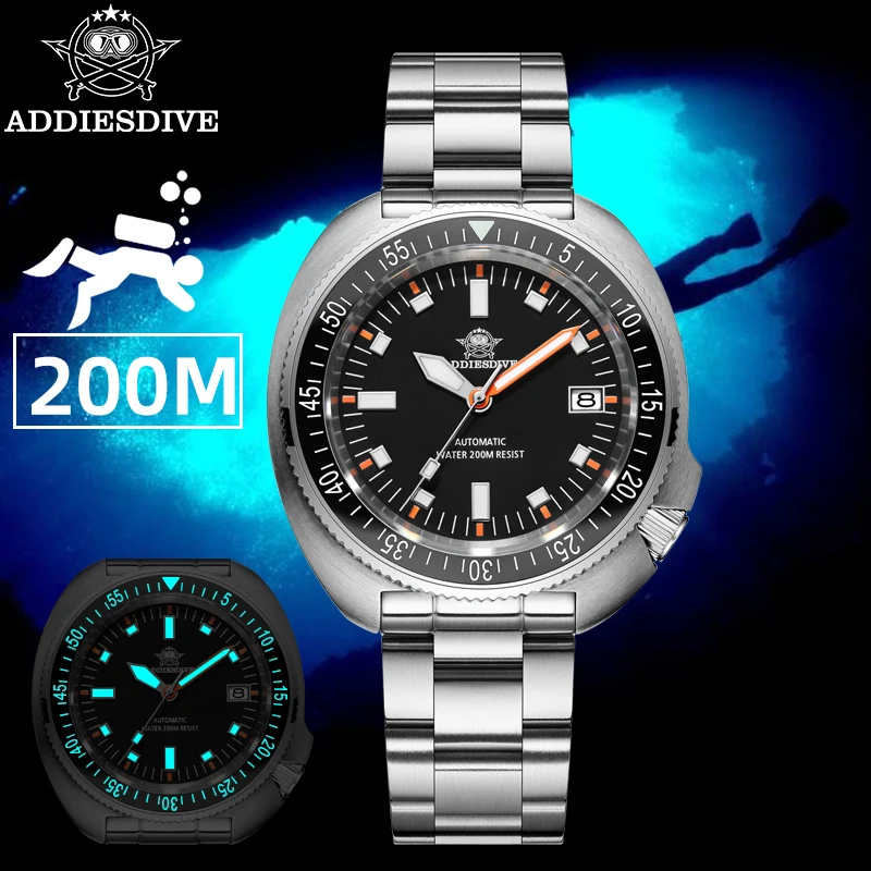 

ADDIESDIVE Men's Japan Mechanic Watches Sapphire Glass Gradient Automatic Diving Watch Ceramic Bezel 200m Waterproof Luminous