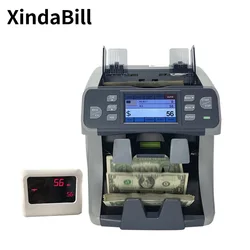 Máquina de conteo de dinero con pantalla táctil, Detector de billetes falsos, contador de billetes de banco multimoneda, cantidad mixta, 450X