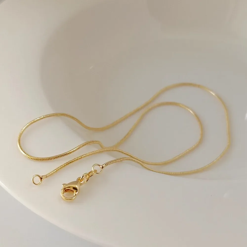 

Copper Gold-plated 14K Color Snake Bone Necklace Approximately 1.2mm in Diameter, Handmade DIY Jewelry Accessory Material