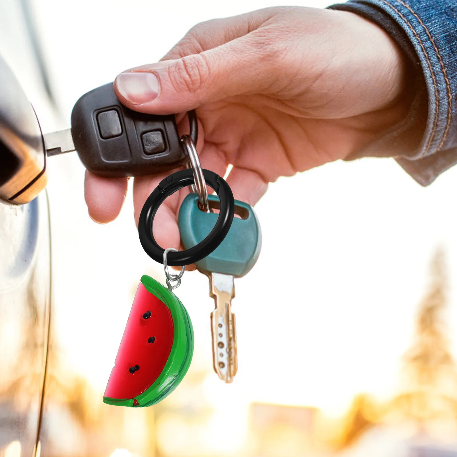 

10pcs Spring Buckle Keychain Rings Alloy Round Carabiner Clips Durable Keyring Connector Hook Loop Lock Bag Strap Craft