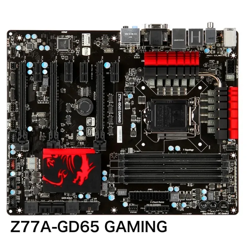 

For MSI Z77A-GD65 GAMING Motherboard Z77 DVI VGA HDMI PCI-E3.0 LGA 1155 DDR3 Mainboard 100% Tested OK Fully Work Free Shipping