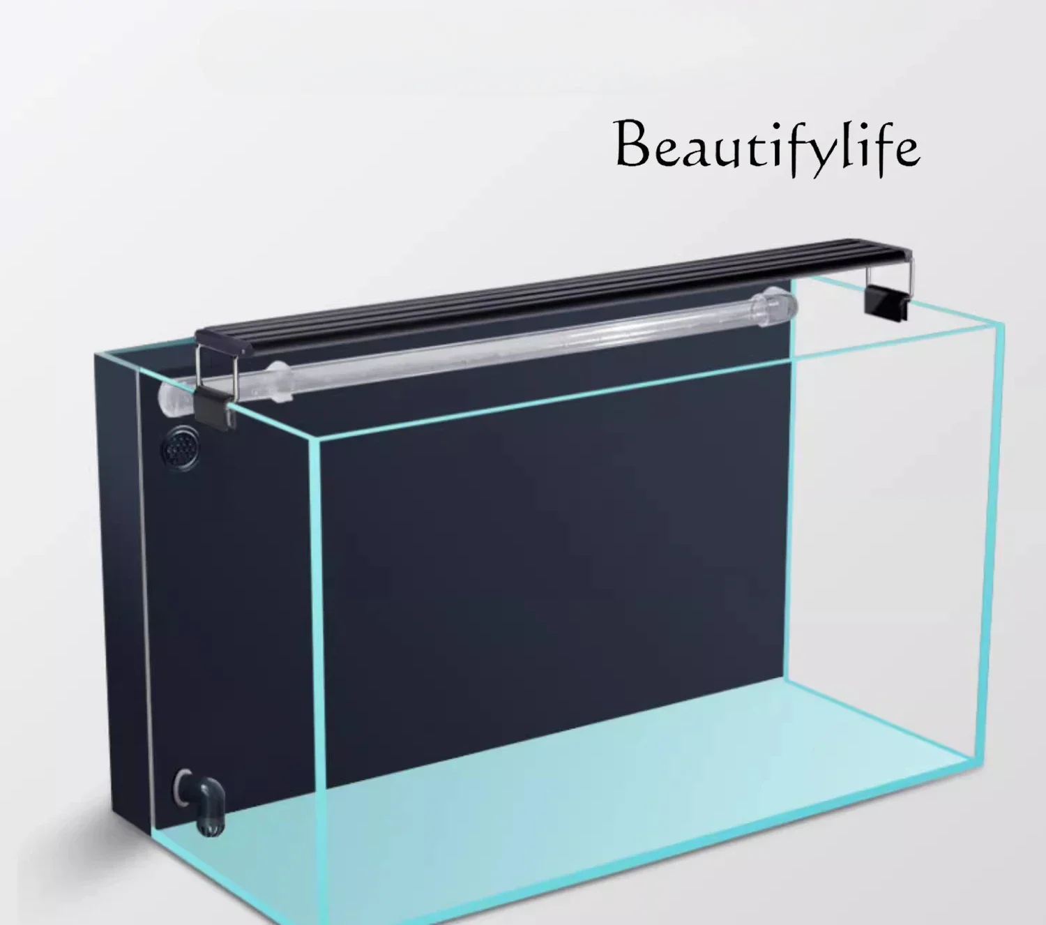 X36 Living Room Small Fish Tank Household Water-free Circulation Three-in-one Ultra-white Glass Back Filter