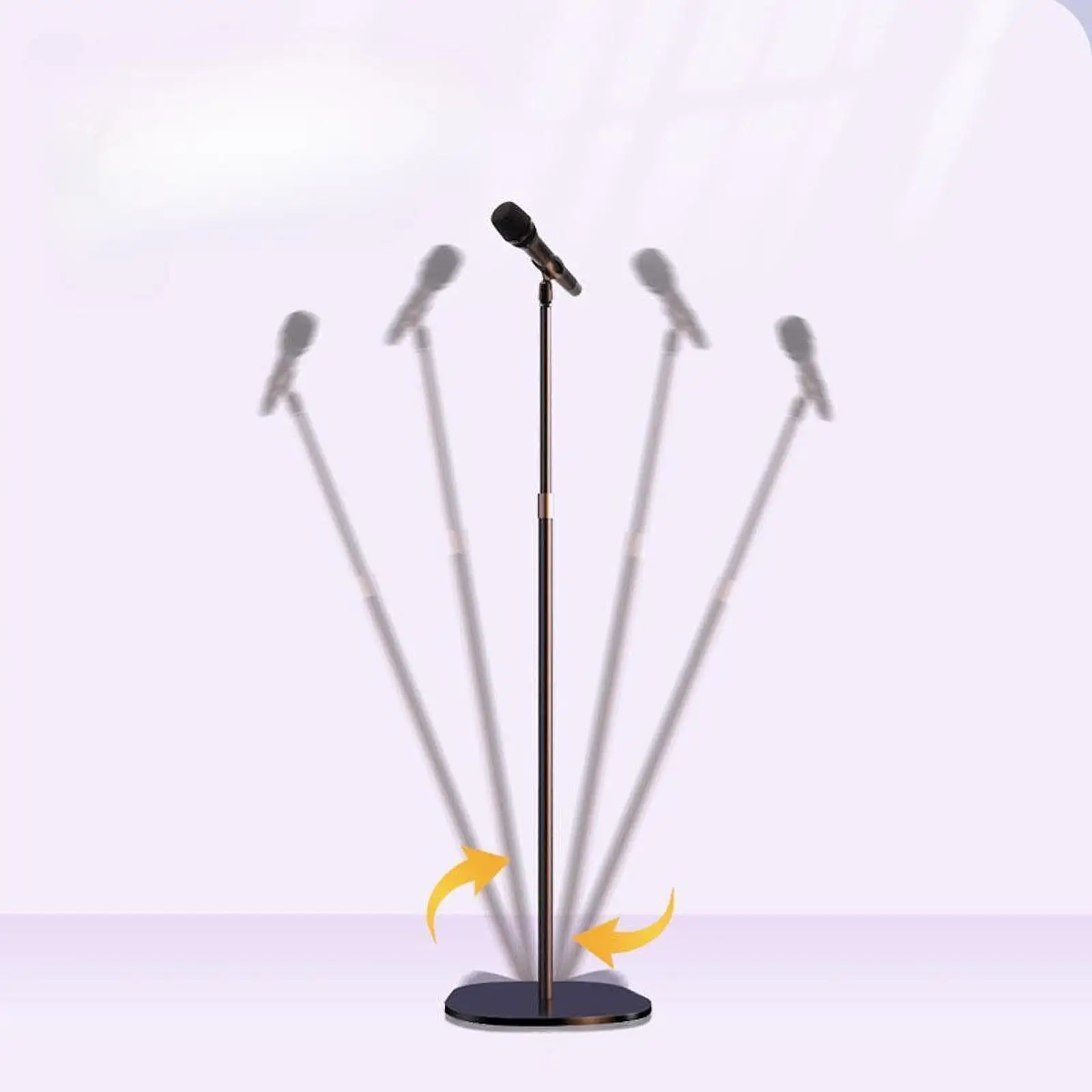 Soporte de micrófono resistente, fácil de instalar, Base compacta, práctico soporte de micrófono de pie ajustable para actuaciones de estudios