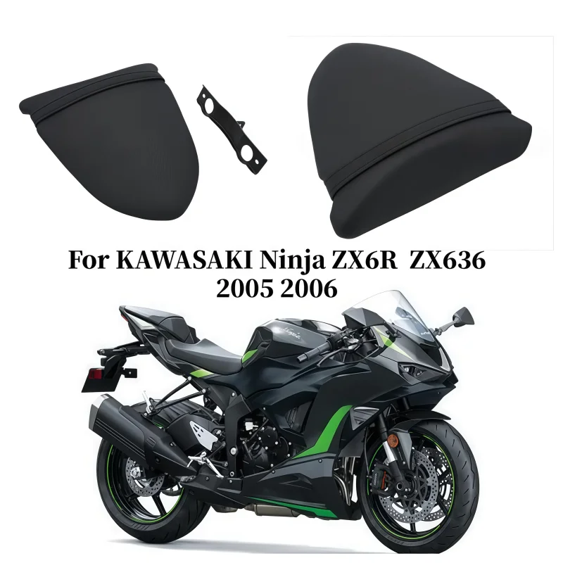 

Motorcycle cushion rear seat bag rear passenger leather seat For KAWASAKI Ninja ZX6R ZX-6R ZX636 2005 2006 05 06