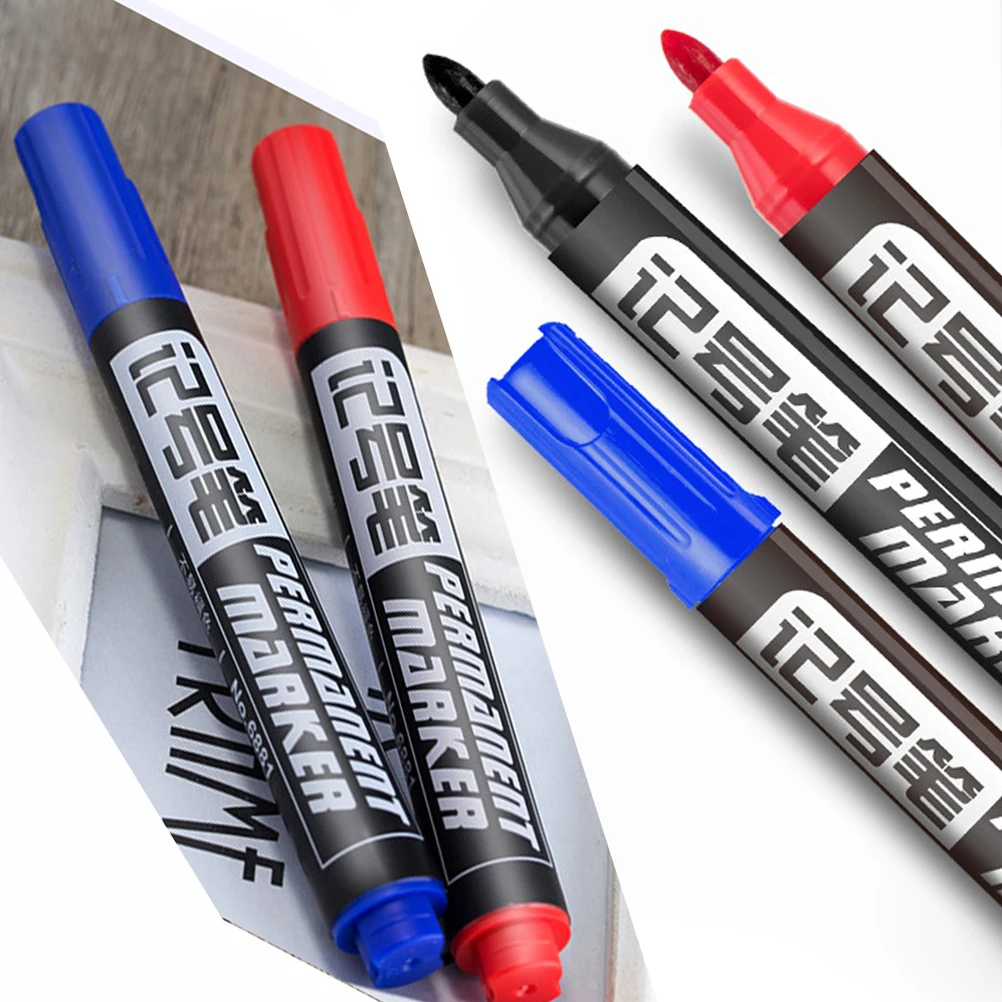 

3pcs Marker Oil-Based Ink Fast Dry Waterproof Colorfast Medium Point Paint Sketch Permanent Markers for Drawing Art Supplies (Re