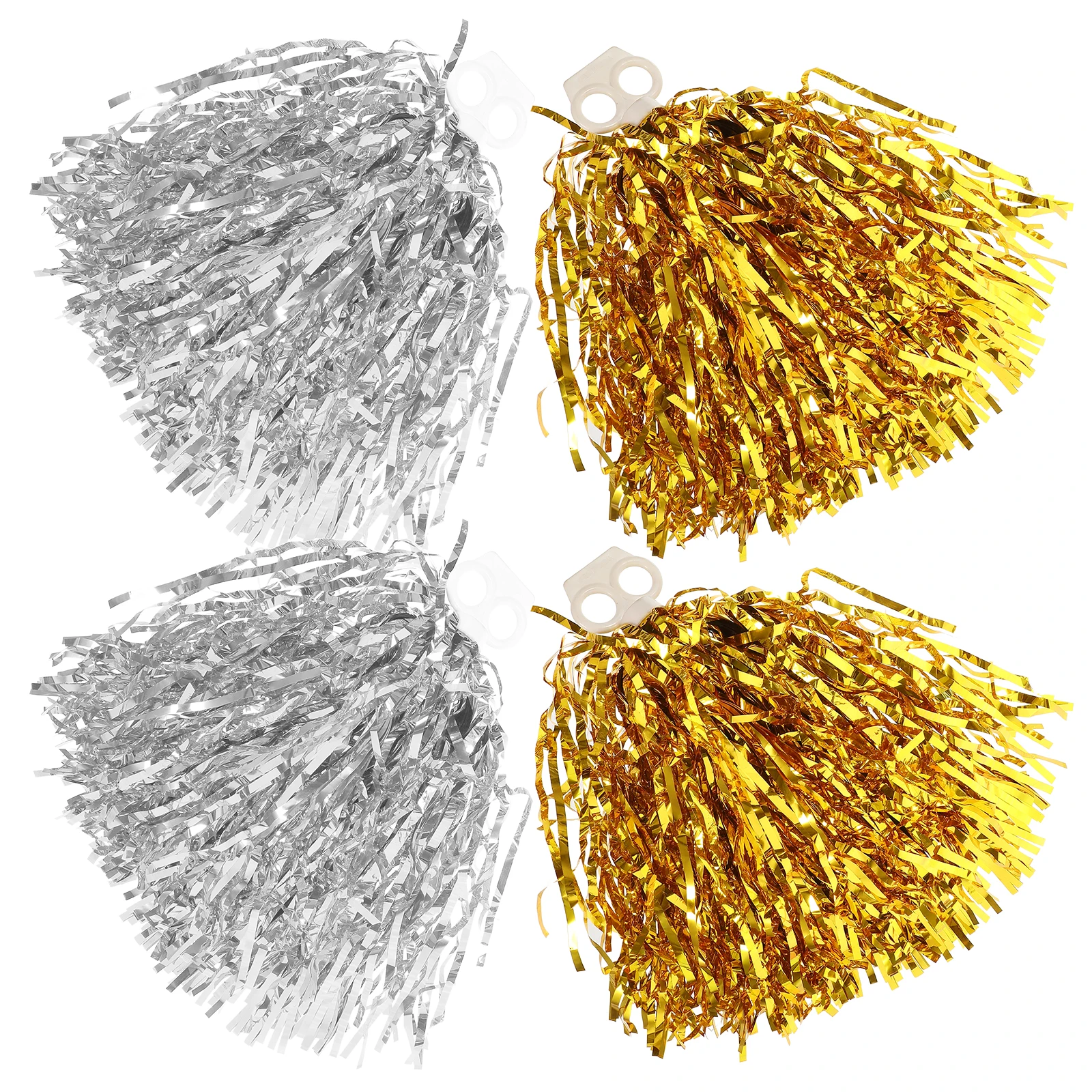 

4pcs 25g Small Size Silver Gold Cheerleading Pom Poms Handheld Dance Props Gymnastics Supplies Performance Decorations