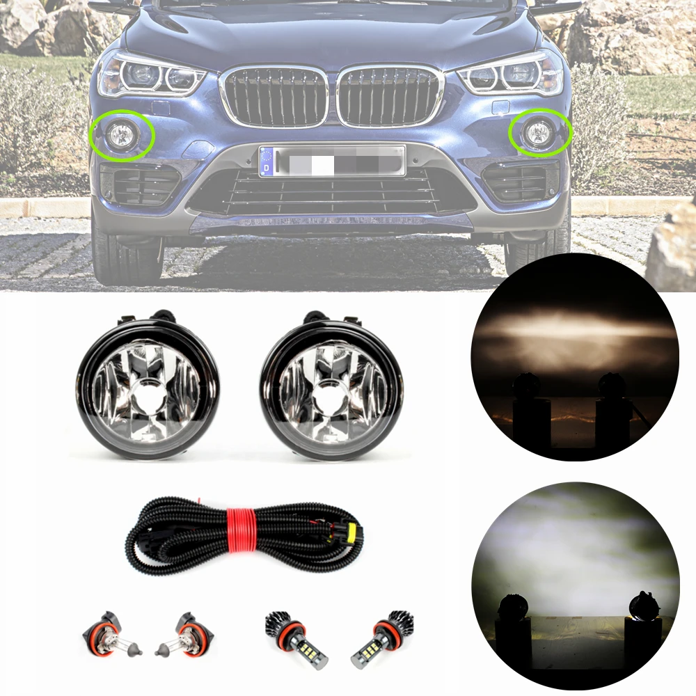 

Front Bumper Fog Light Lam With Bulbs 63177238787 63177238788 Car Lights For BMW X1 F48 2016 2017 2018