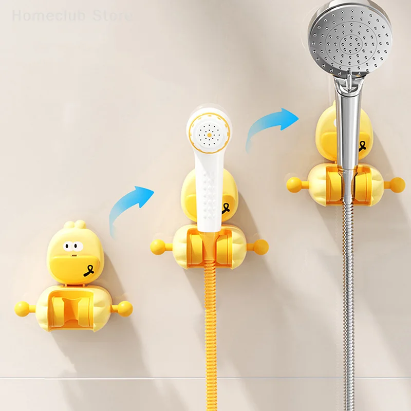 

1pc Cartoon Shower Head Holder Suction Cup Shower Head Adjustable Shower Holder Suitable For Family And Children