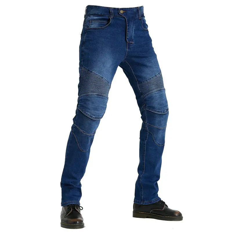 

Volero Motorcycle Upgraded Classical Riding Pants Locomotive Knight Casual Cycling Protective Jeans Loose Straight Trousers