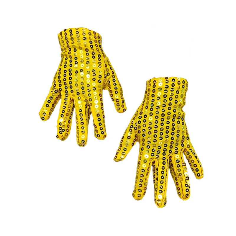 Gloves Sequin Kids Festival Stage Dance Party Evening Show Lightweight Breathable Elastic Polyester Multicolor Child Size