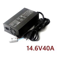 12V 4S LiFePO4 Charger 14.6V 40A 12 Volt Smart Charger for 12 V Iron Phosphate Golf Cart Touring Car RV Boat Battery