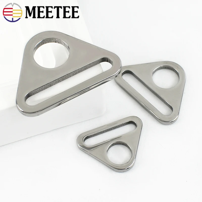 5/10Pc Stainless Steel Triangle Buckle 20/25/32/38mm Adjuster Ring Bag Strap Bikini Bra Clasp Anti-skid Belt Tent Fixing Buckles