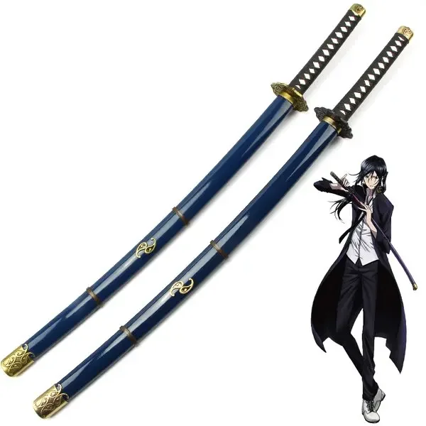 K Yatogami Kuroh Wooden Sword Cosplay Prop Samurai Sword Performance Props Weapon for Anime Show and Costume Party