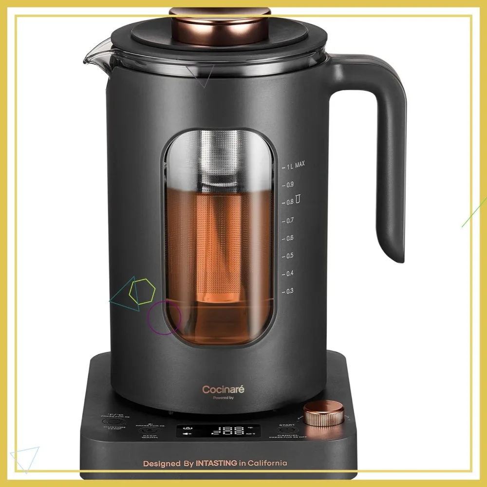 

Electric Tea Kettle with Infuser, Precise Temperature Control, Fast Heating 1200W, BPA-Free, Easy Clean, 1L Dark Gray