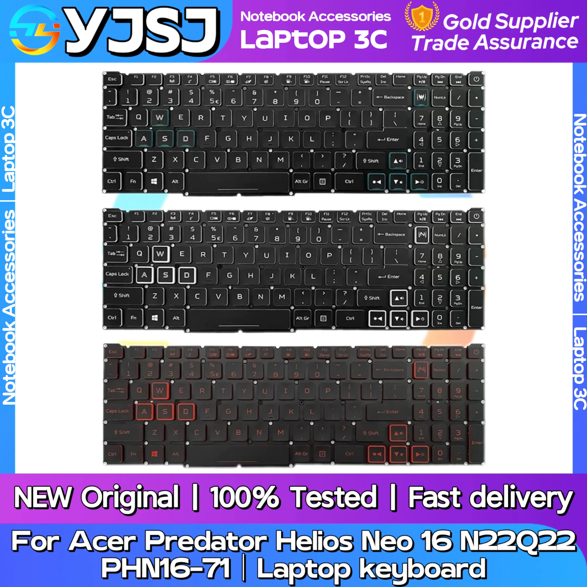 New Original Laptop Notebook keyboard For Acer Predator Helios Neo 16 N22Q22 PHN16-71 backlight keyboard