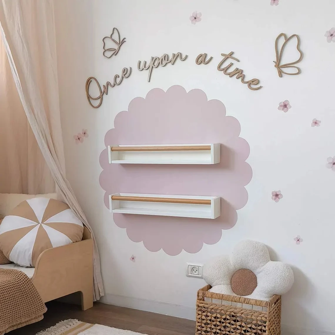 

Настенная вывеска «Однажды, деревянные бабочки», декор для детской комнаты, настенный молдинг, арка, декор