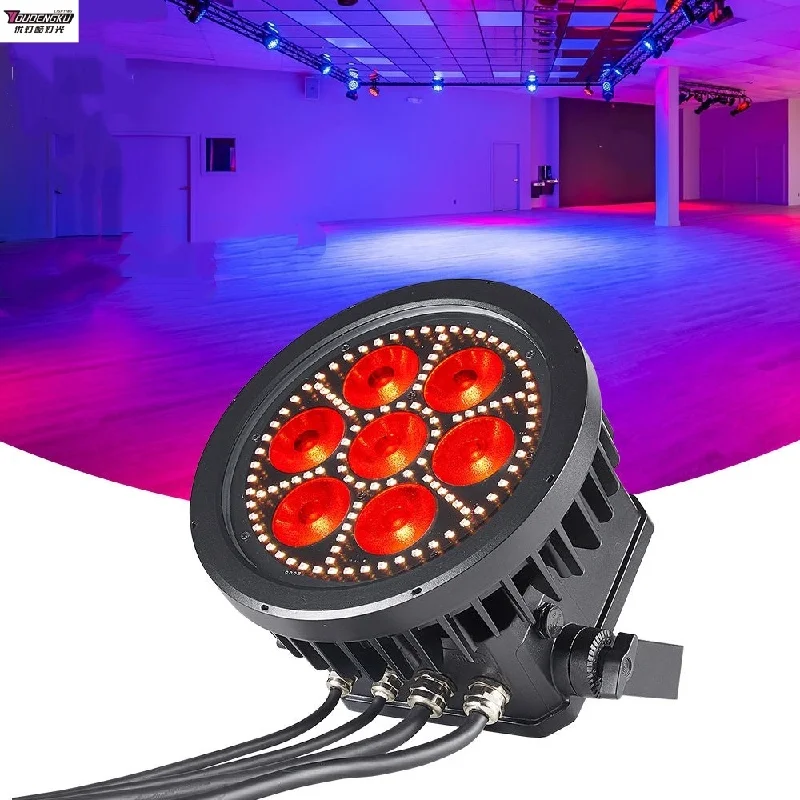 

2 pieces IP65 7x40W 4in1 RGBW 4 in 1 Waterproof LED Par Light for Stage Spot Lights DJ Party OutDoor Event Disco Wedding