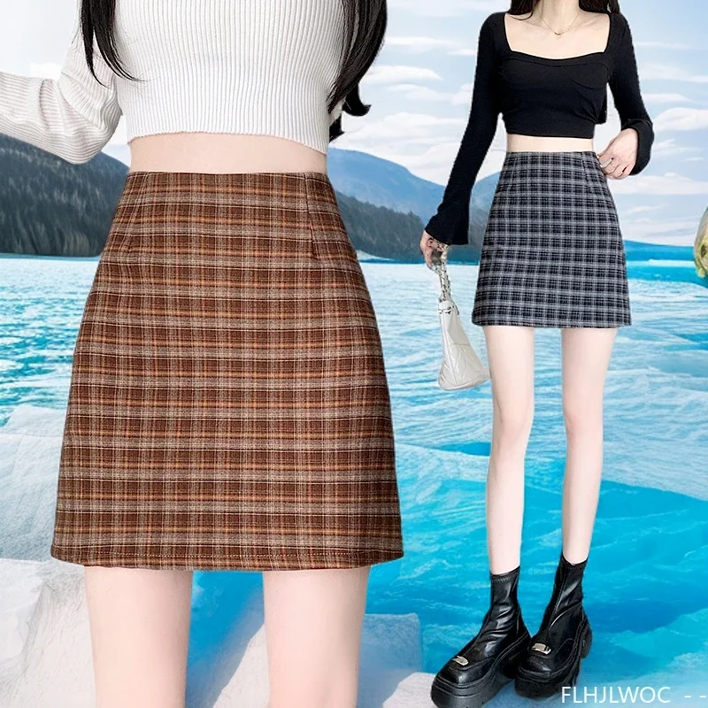 England Plaid Skirts High Waist Hot Sales Ancient Preppy Style Girls Japan Style Retro Vintage Cute Skirt Winter Fall Design