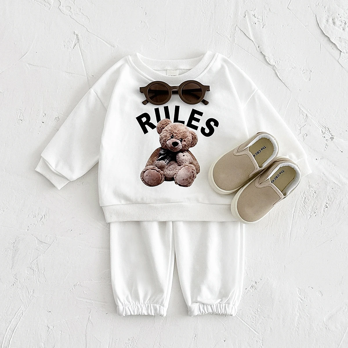 Stylish Suit Autumn Baby Clothes Sets Casual Boys Infant Long Sleeves Cartoon Bear Top+Pants Cute Toddler Kids Clothes Baby 4Y