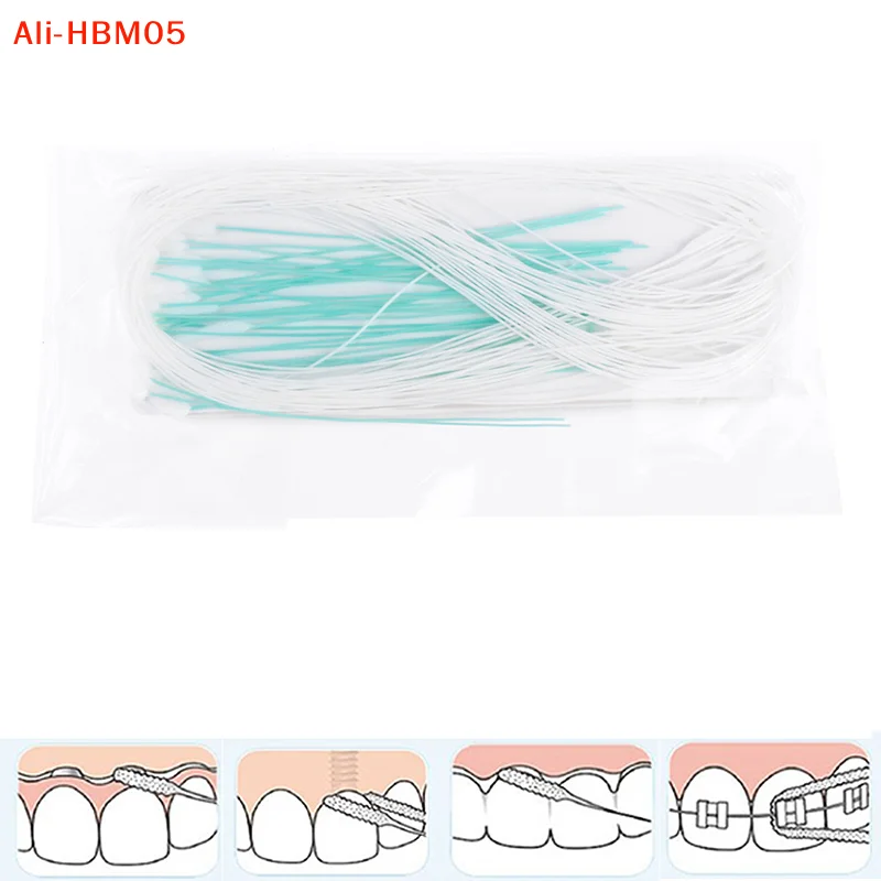 (HB05)50pcs/lot Toothpick Tool Floss Threaders Tooth Floss Holders Between Orthodontic Braces Bridge Hilo Dental Oral Clean