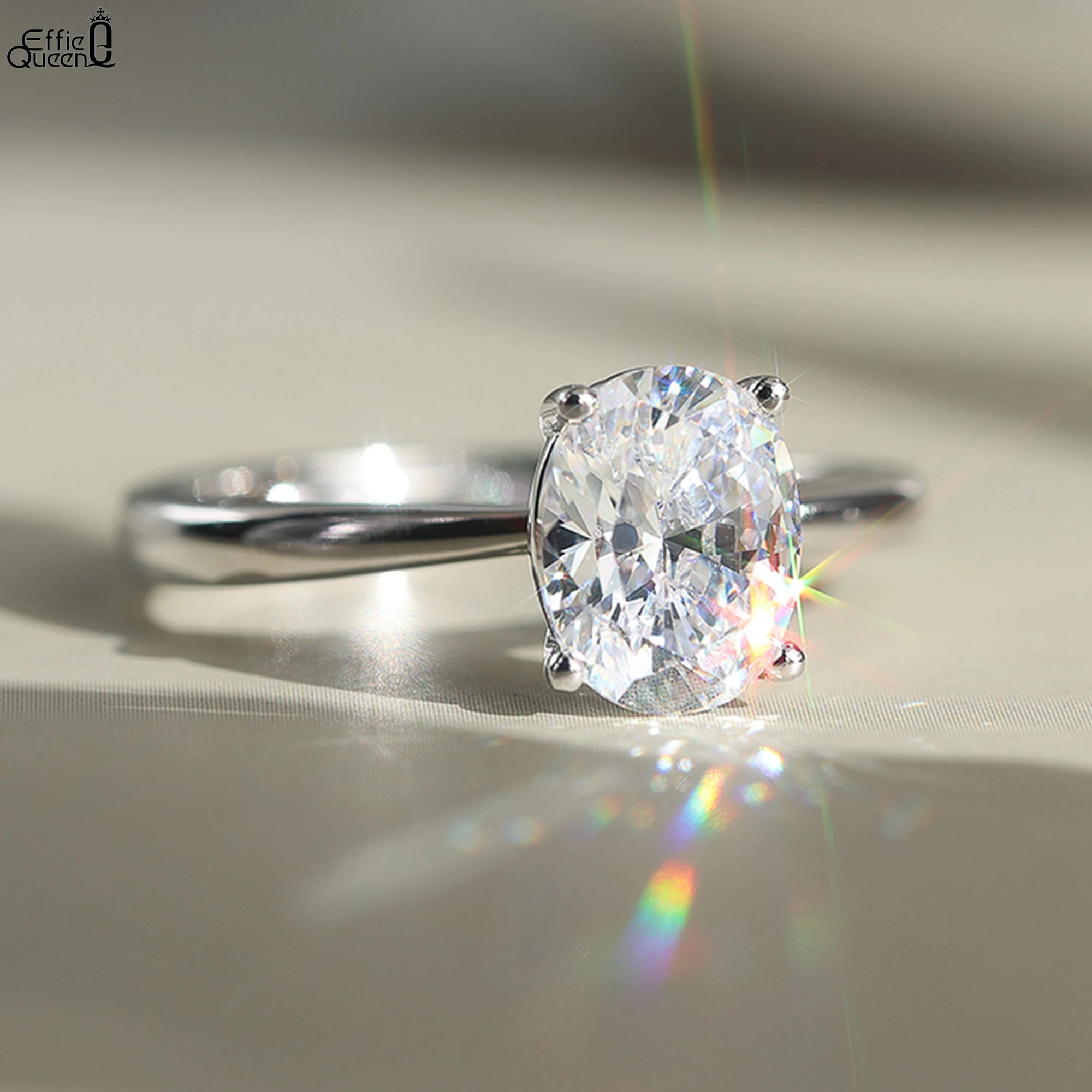

Effie Queen 925 Sterling Silver Eternity Ring with Brilliant Round-Cut Moissanite, Versatile Piece to Complement Any Event MOR01