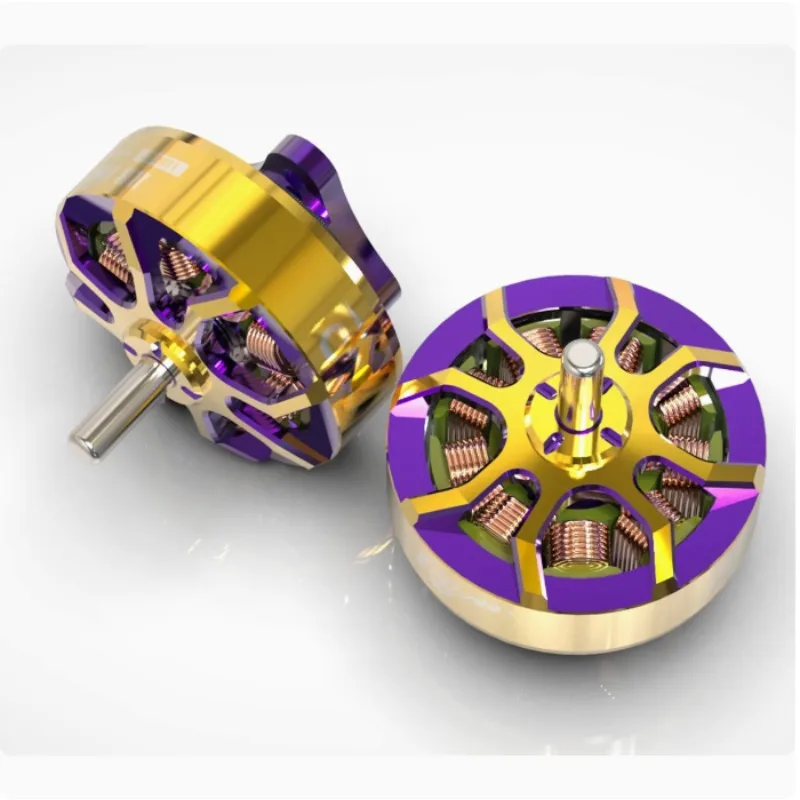 FLYWOO ROBO moteur 1-2S violet or Halo série RB1003 sans balais adapté aux modèles Whoop et cure-dents pour Drone RC course FPV