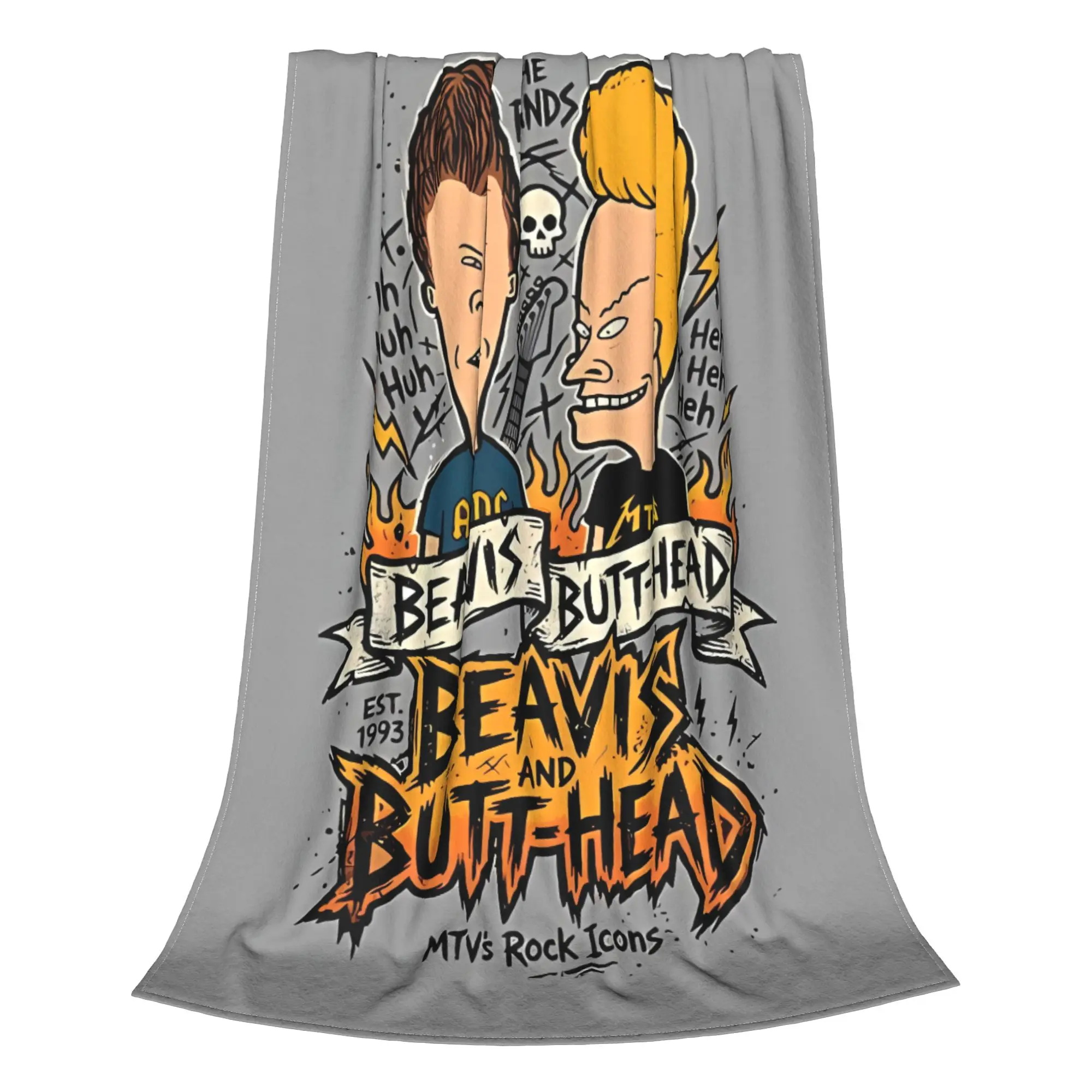 1PC Home Cute Room Decor Punk Cartoon Blanket Throw Blanket Beavis and Butt Head Novelty Warm Blanket All Season
