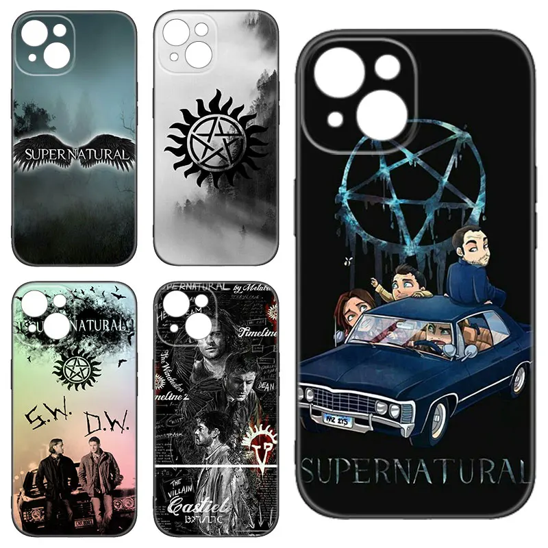 Supernatural SPN Dean Sam Black Silicone Phone Case For Apple iPhone 12 13 Mini 11 14 15 Pro Max 7 8 Plus X XR XS SE 2020 2022