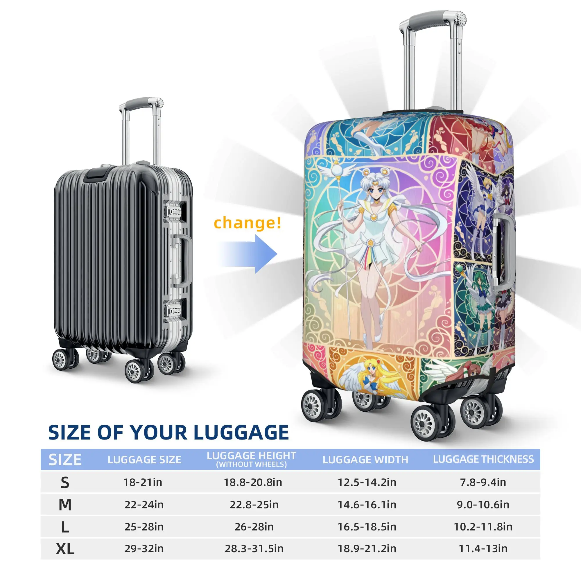 Sailor Saturn Moon Cosmos  Luggage Cover Fashion Mercury Uranus Suitcase Protector Covers Suit For 18-32 inch view 6