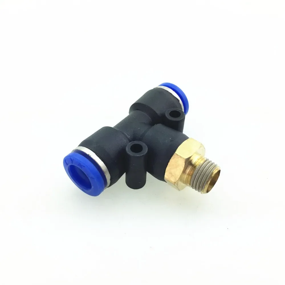 Auto repair tools T-type threaded tee fast quick insertion pneumatic air pipe joint cylinder solenoid valve  4pcs