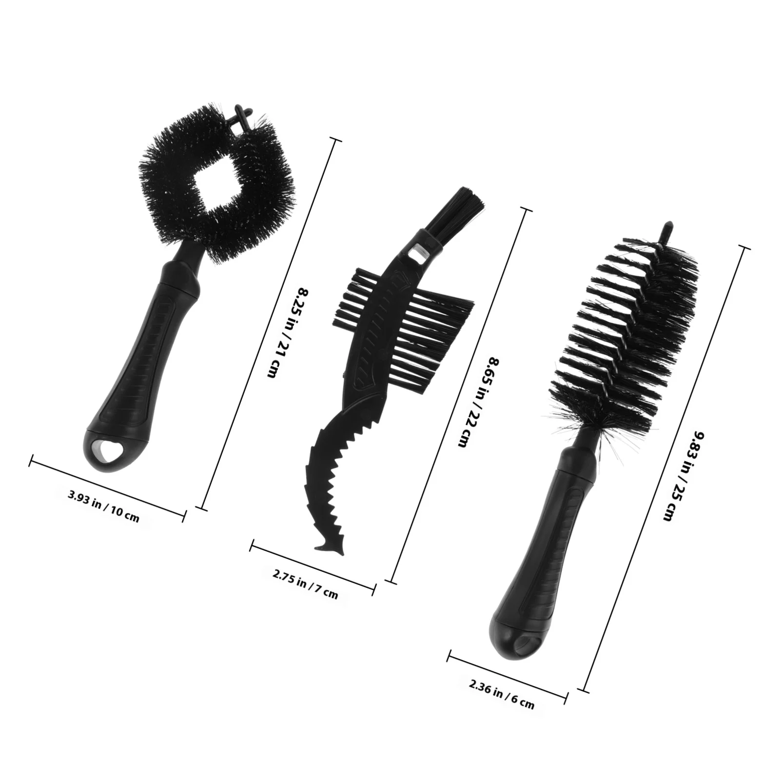 مجموعة فرش سلسلة الدراجة المريحة المكونة من 3 قطع أداة بلاستيكية قابلة لإعادة الاستخدام شديدة التحمل لتنظيف سلسلة الزاوية الكاملة المتوافقة مع جميع الدراجات