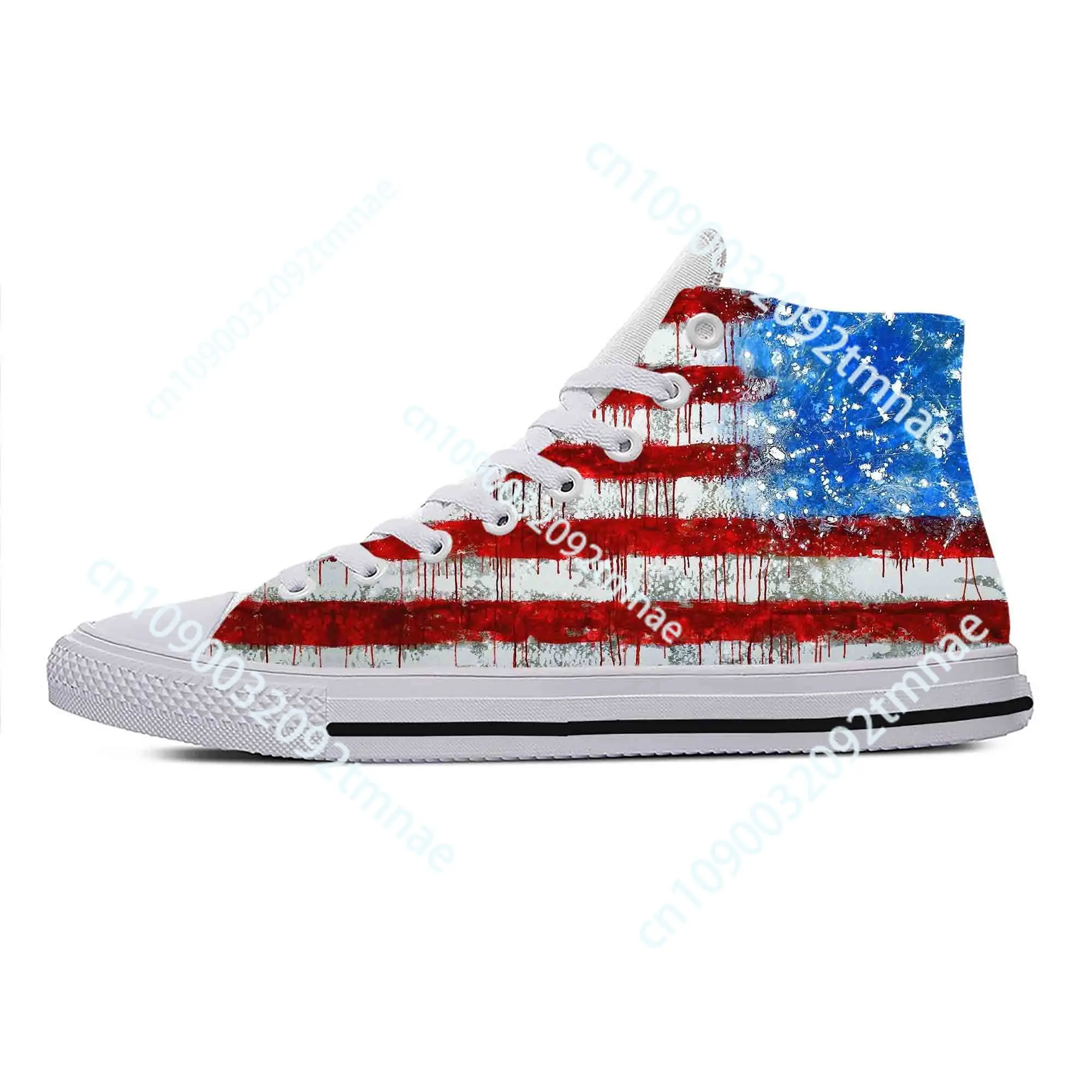 

US USA American America Flag United States Funny Casual Cloth Shoes High Top Comfortable Breathable Custom Men Women Sneakers